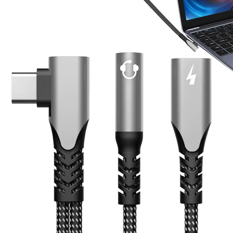 Adattatore Jack Per Cuffie Usb C Splitter Per Cuffie Usb C 2-In-1 60W Ricarica Rapida Cuffie Usb C Cablate Plug And Play Per