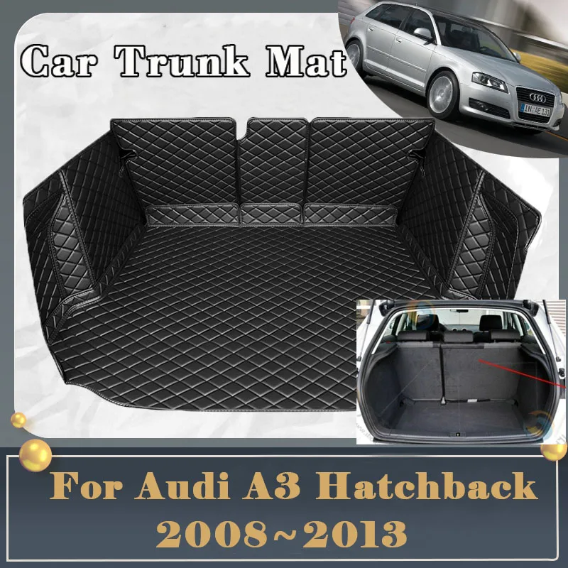 

Car Trunk Mat For Audi A3 2008~2013 Hatchback Dirt-resistant Fully Surrounded Trunk Mat Rear Cargo Tray Car Accessories 2011