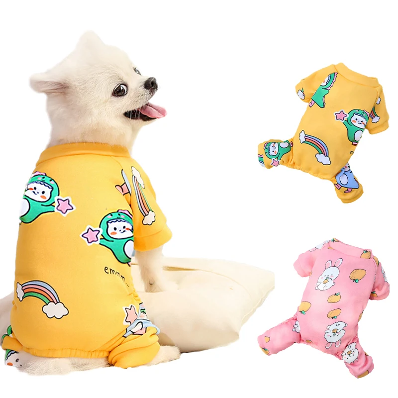 Pijama doce Kawaii para animais de estimação, desenho animado, macacão  listrado, roupas para cães pequenos, gatinho e cachorro, camisa fofa,  primavera e outono - AliExpress