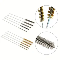 5/10pcs Cleaning Brushes Set Stainless Steel Brass Cylinder Wire Tube Pipe Cleaning Brush Paint Spray Guns Cleaning Brush 2