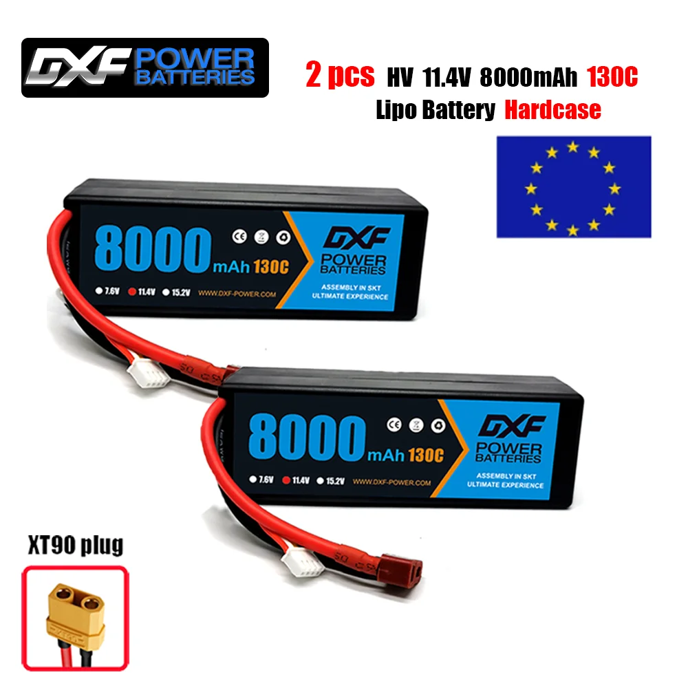 DXF 3S Lipo battery 11.4V 8000mAh 130C hard case battery with Deans