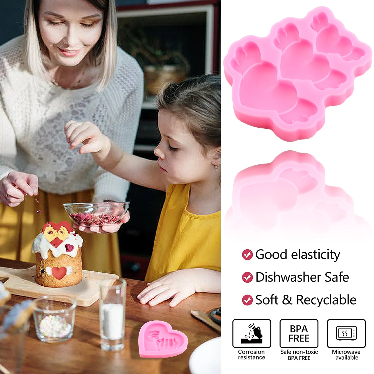 Lip Heart Love Silicone Mold Sugarcraft Cookie Cupcake Chocolate