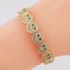 2024 New Retro Cubic Zirconia Smiling Face Open Bracelet for Unisex Office Party Friends Gift Jewelry Accessories 1