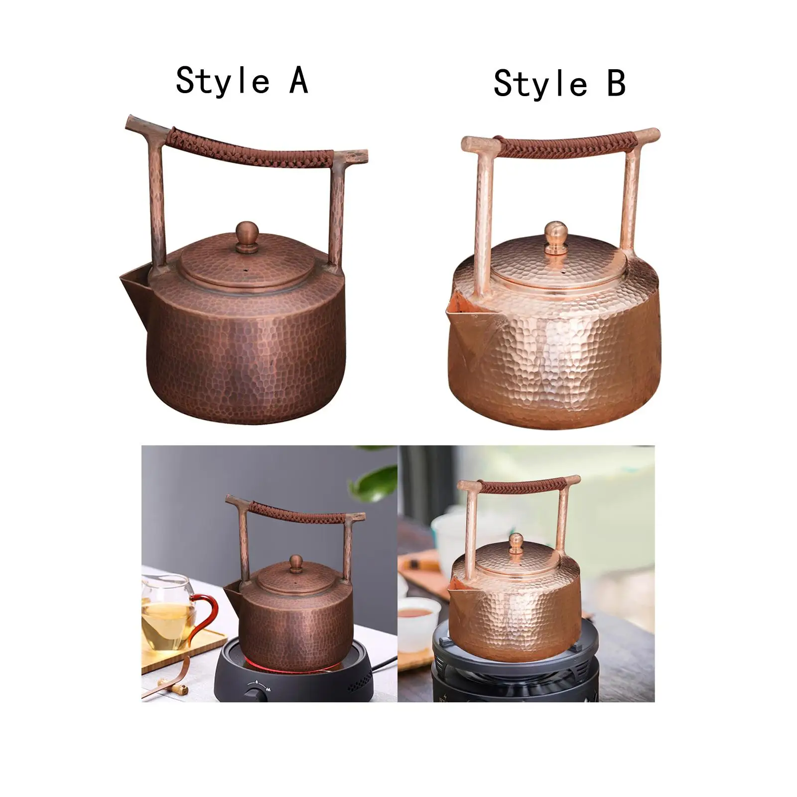 1.2 Liter Solid Copper Tea Pot Kettle 5.5x7.4inch Traditional for Gas Electric 1.2 Liter Solid Copper Tea Pot Kettle 5.5x7.4inch Traditional for Gas Electric