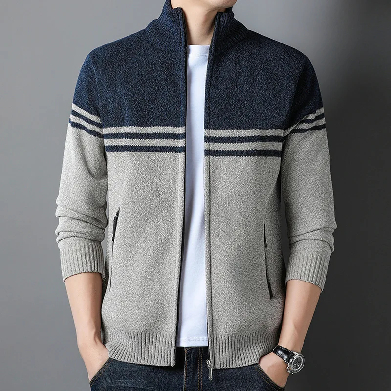 Spring New Men's Sweater Coat Korean Stand up Collar Knitted Cardigan Men's Casual Youth Jacket