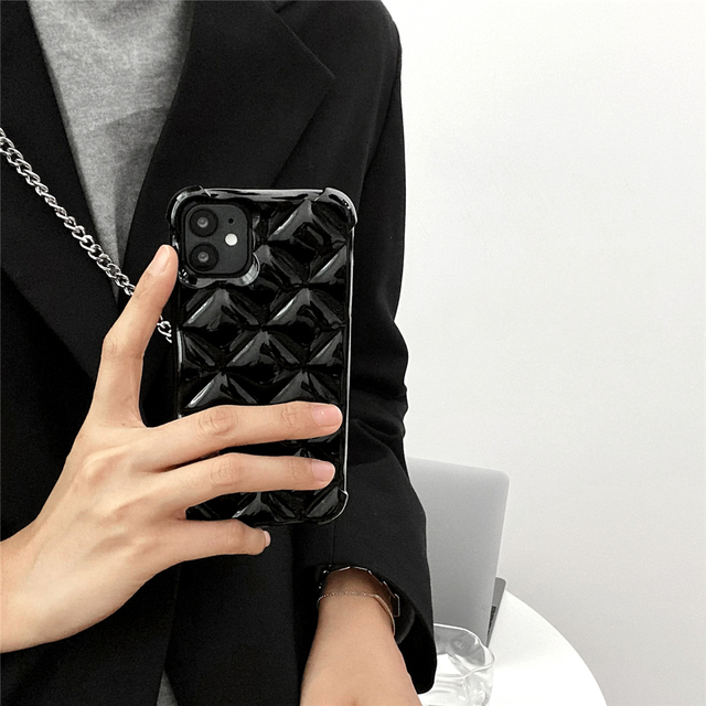 Candy Color Luxury Diamond Lattice Phone Case For iPhone 11 12 13 Pro Max X XR XS 7 8 Plus SE Soft Silicone Shockproof Cover