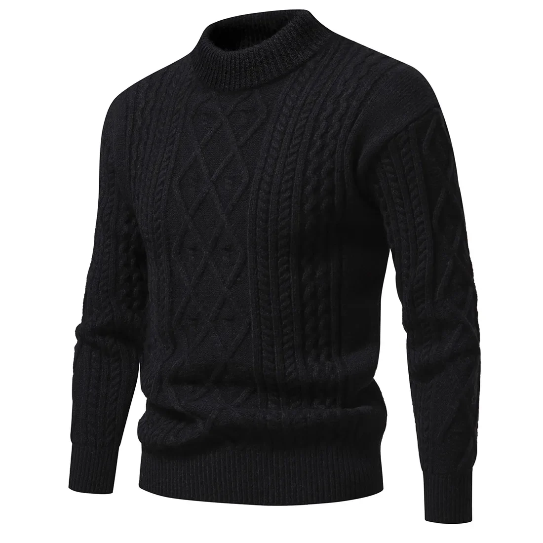 Fashion Mens Knitted Sweater Autumn Solid O-Neck Jumper Streetwear Male Loose Knitted Pullovers Chemise Homme