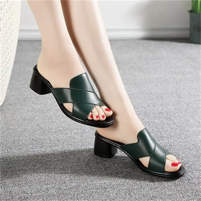 Plus Size 35-42 Fashion Woman Open Toe Shoes Summer Sandals 5CM