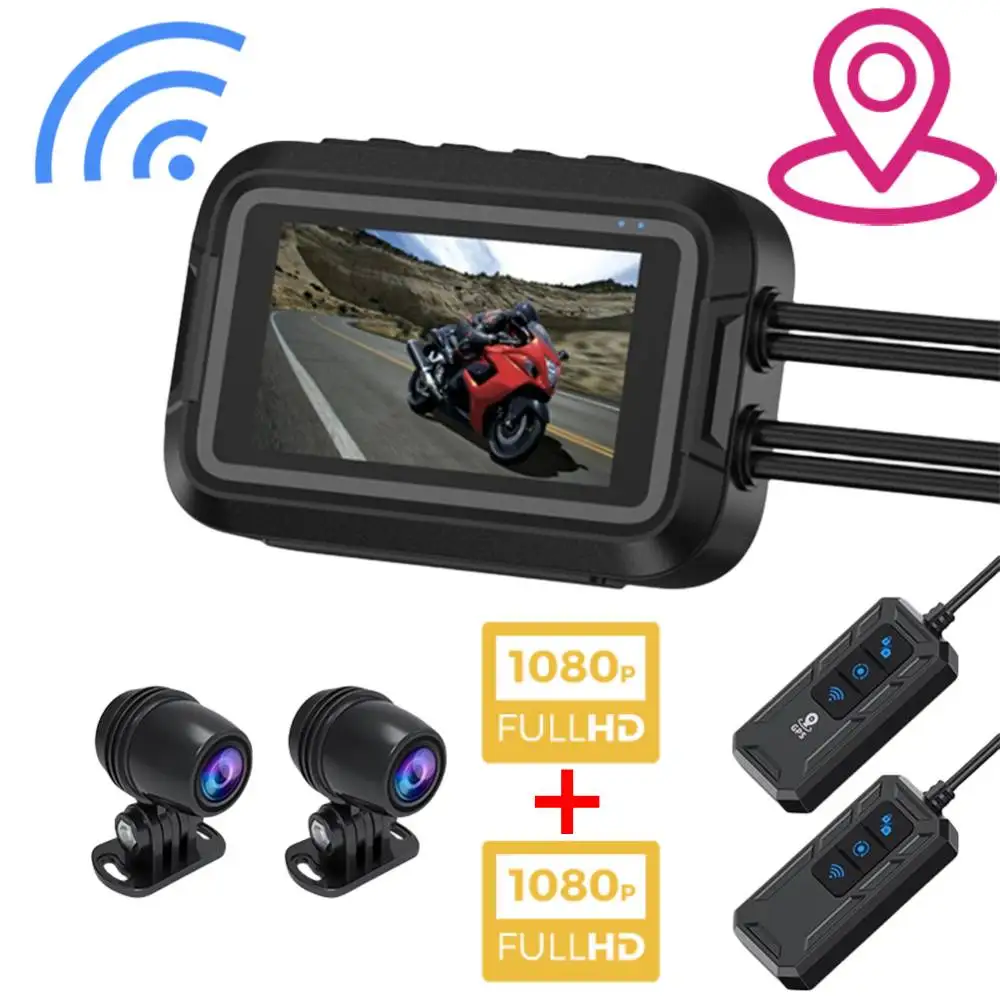 Motorcycle Camera DVR Motorcycle Dashcam 1080P Waterproof 3 Inch Front &  Rear Camera Video Recorder DVR Black Night Vision Box - AliExpress