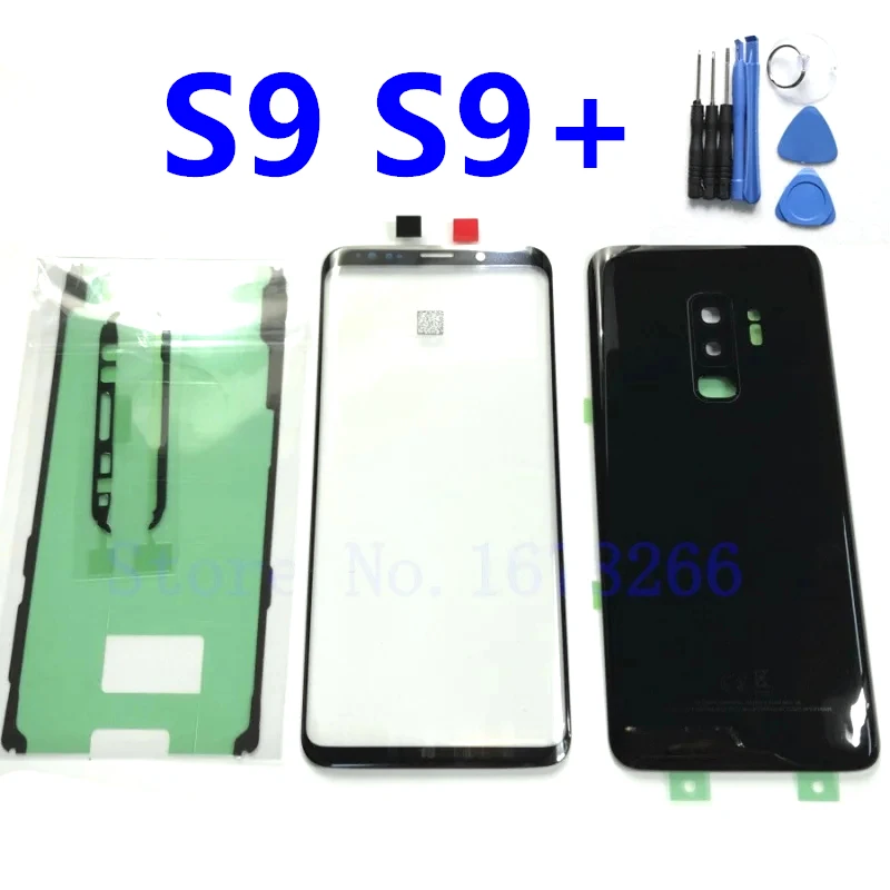 

For SAMSUNG Galaxy S9 Plus S9+ G965F S9 G960 G960F Front Touch Panel Outer Lens + Rear Battery Door Back Glass Housing Cover