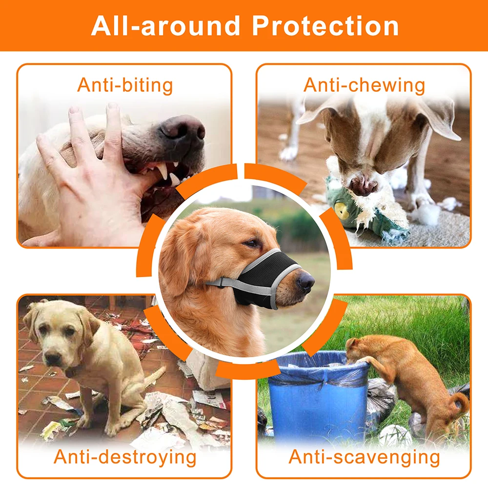 Breathable Mesh Nylon Dog Muzzle 2 Breathable Mesh Nylon Dog Muzzle 2