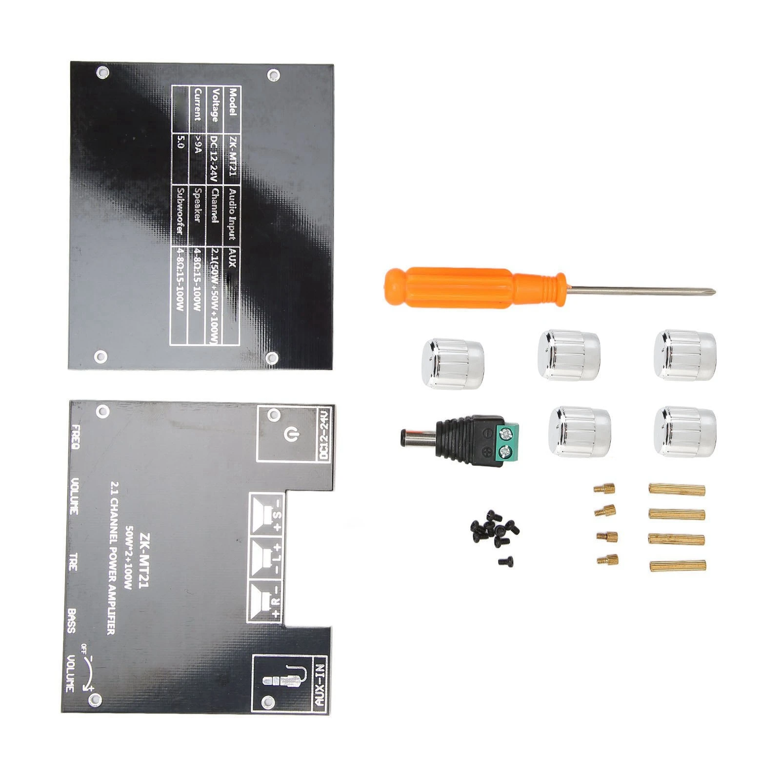 ZK-MT21 Bluetooth 5.0 2.1 Channel Subwoofer Sound Amplifier Board 15-100W 4‑8Ω Power Audio Stereo Amplifier Module Bass AMP