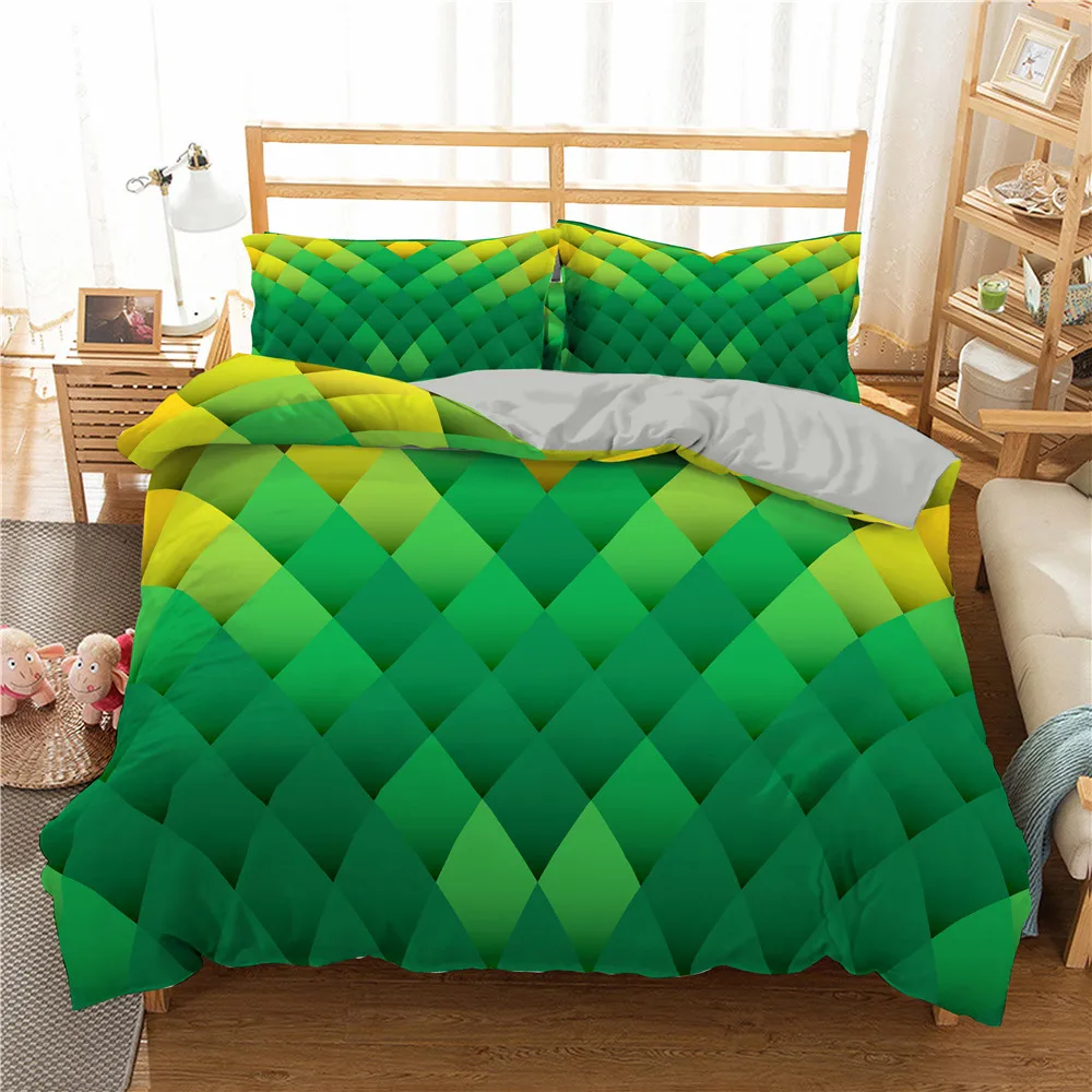 Colorful Geometric Bedding Set Queen King Size Quilt Cover with Pillowcase Abstract Art Mircofiber Duvet Cover Set Bedroom Decor 