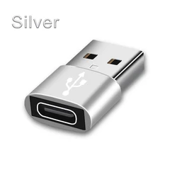 Universal USB-C to USB Adapter - Male to Female Converter (USB 2.0 Silver)