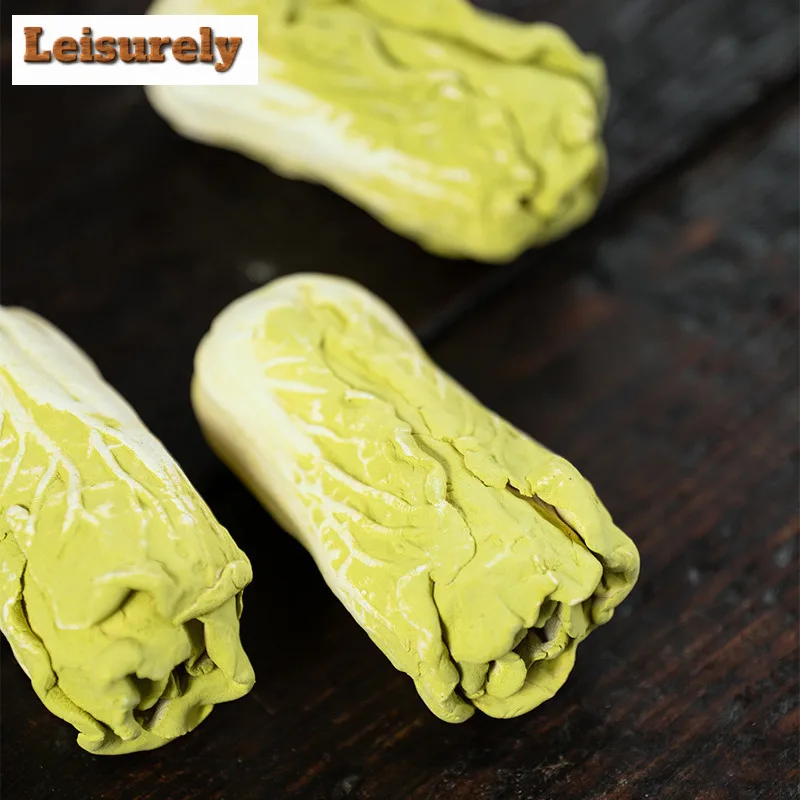 Biomimetic Cabbage Purple Sand Wealth Cabbage Tea Pet Zen Tea Games Tea Figurine Play Toys Tea Statue Ornaments Desktop Supplies