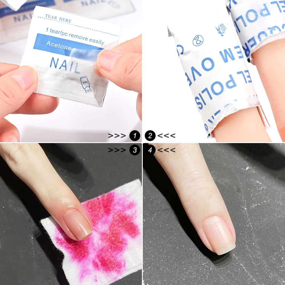 100/200pcs Professional Nail Gel Lacquer Polish Remover Wraps Manicure Tools Wet Wipes Paper Pads Foil Nail Art Cleaner One Step 2