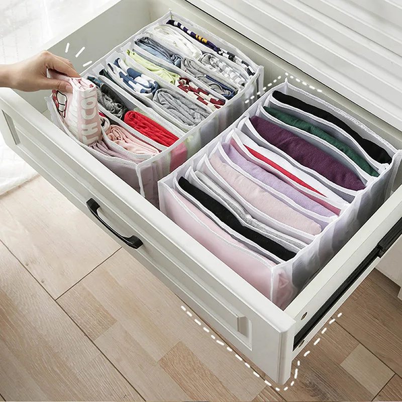 Non Woven Jeans Organizer Storage Box Wardrobe Organizer Suitable for  T-Shirts Underwear Wardrobe Drawers Ties Clapboards