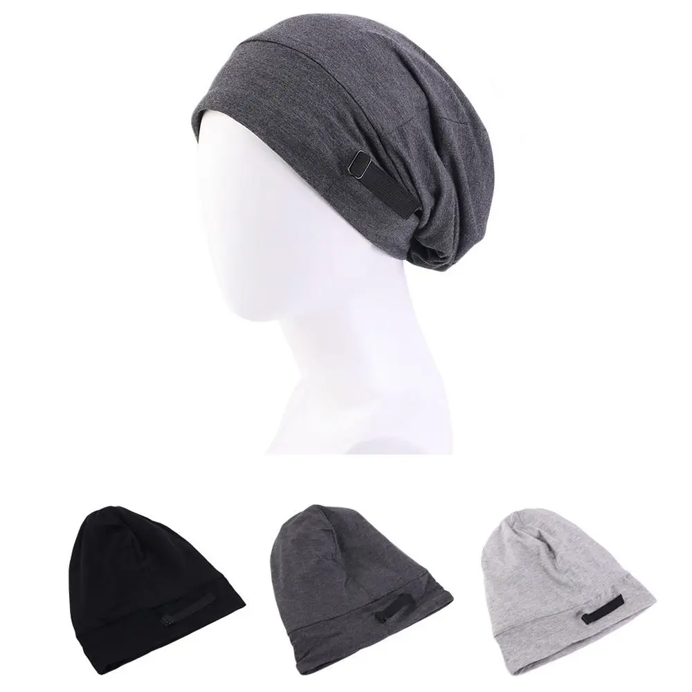 Satin Lined Sleep Cap Slouchy Beanie Slap Hat Soft Elastic Band Nightcap Hair Care Hats Wrap Head Bonnet 2