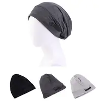Satin Lined Sleep Cap Slouchy Beanie Slap Hat Soft Elastic Band Nightcap Hair Care Hats Wrap Head Bonnet 2