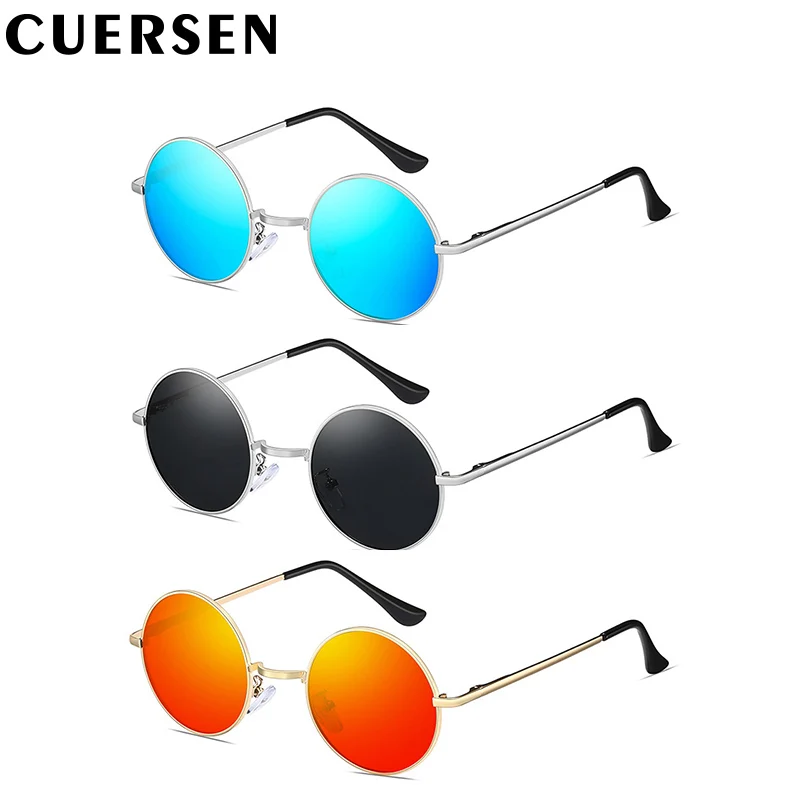 

2023 Steampunk Polarized Sunglasses for Men High Quality Retro Designer Women Outdoor Sun glasses Circular lens Free Shipping