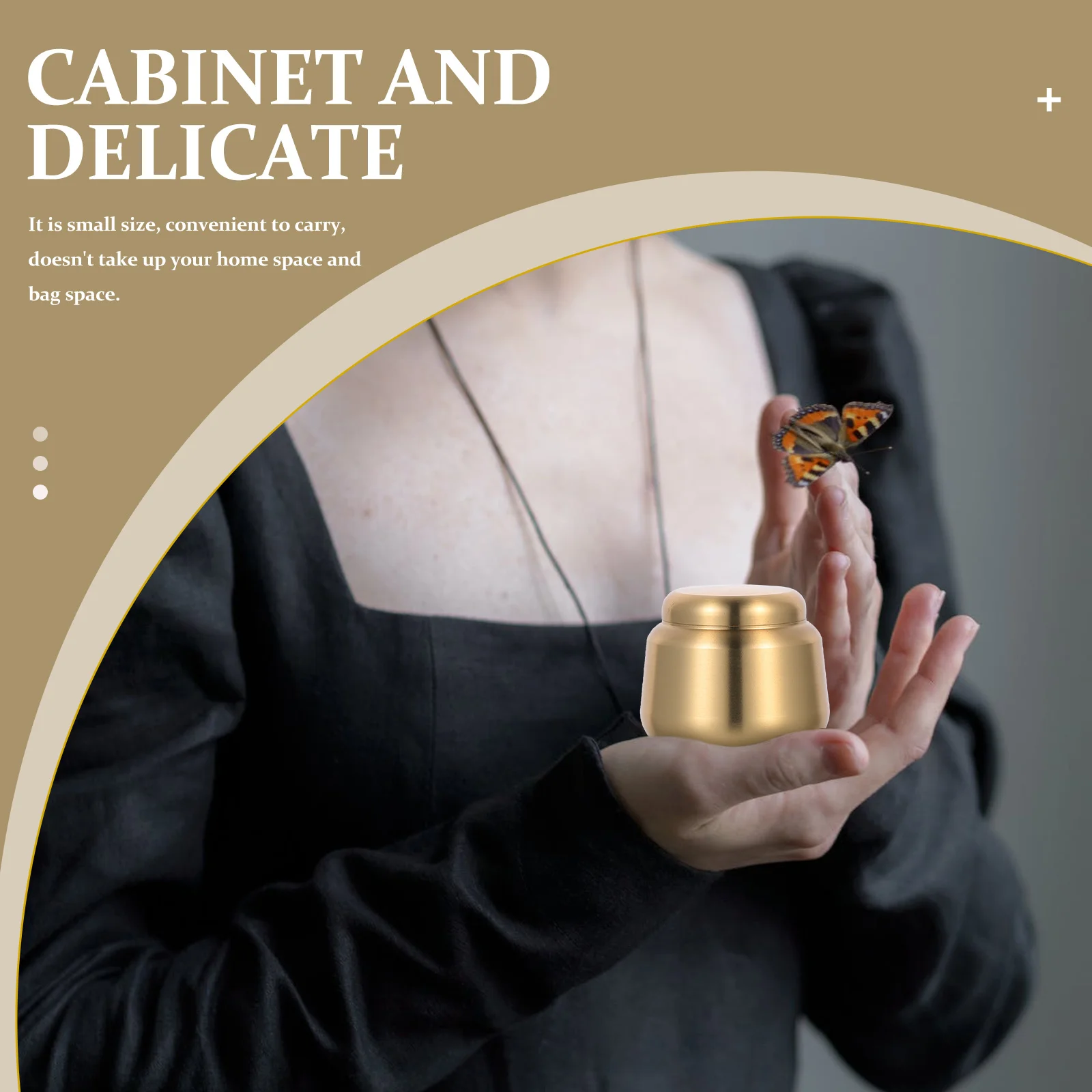Human Urn Commemorative Pet Casket Cinerary Holder Copper Tea Canister Funeral Cat Ash Ashes Jar