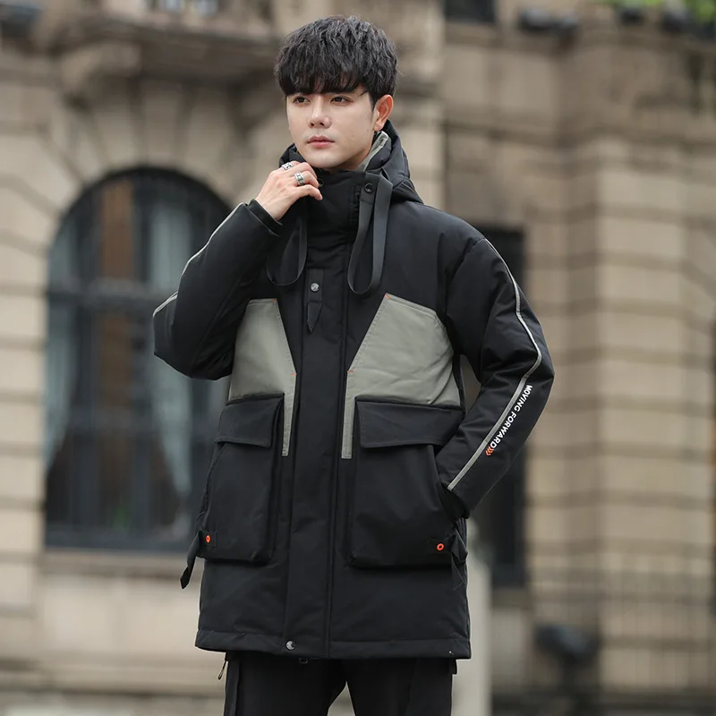 New 90% White Duck Down Jackets for Men Women Trendy Mid-length Hooded Winter Down Coat Couple Warm Parker 2024