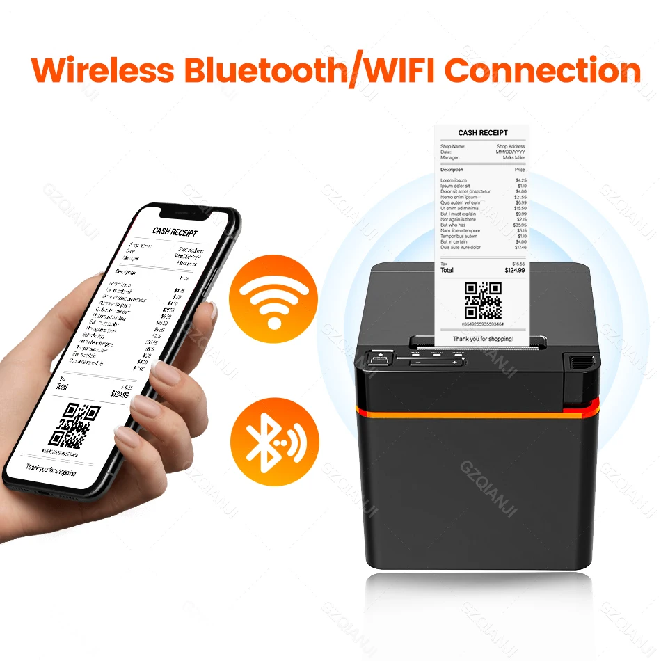 58mm USB Wifi Bluetooth Thermal Receipt POS Printer Bill Wireless Android Windows Maker for Retail Store Connect Cash Drawer