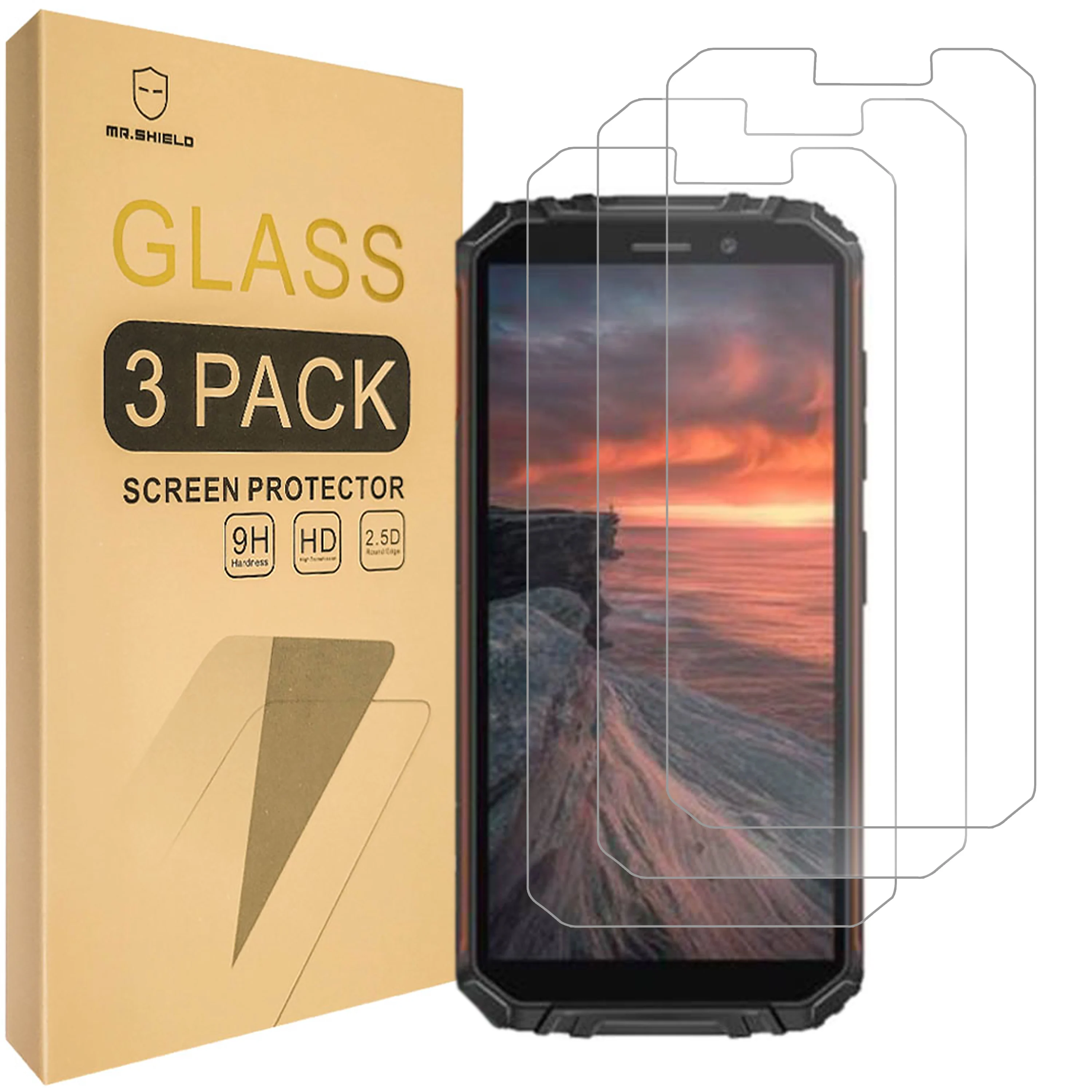 Mr.Shield 3-Pack Tempered Glass Screen Protector For Xiaomi Redmi 10A - 9H Hardness With Lifetime Replacement