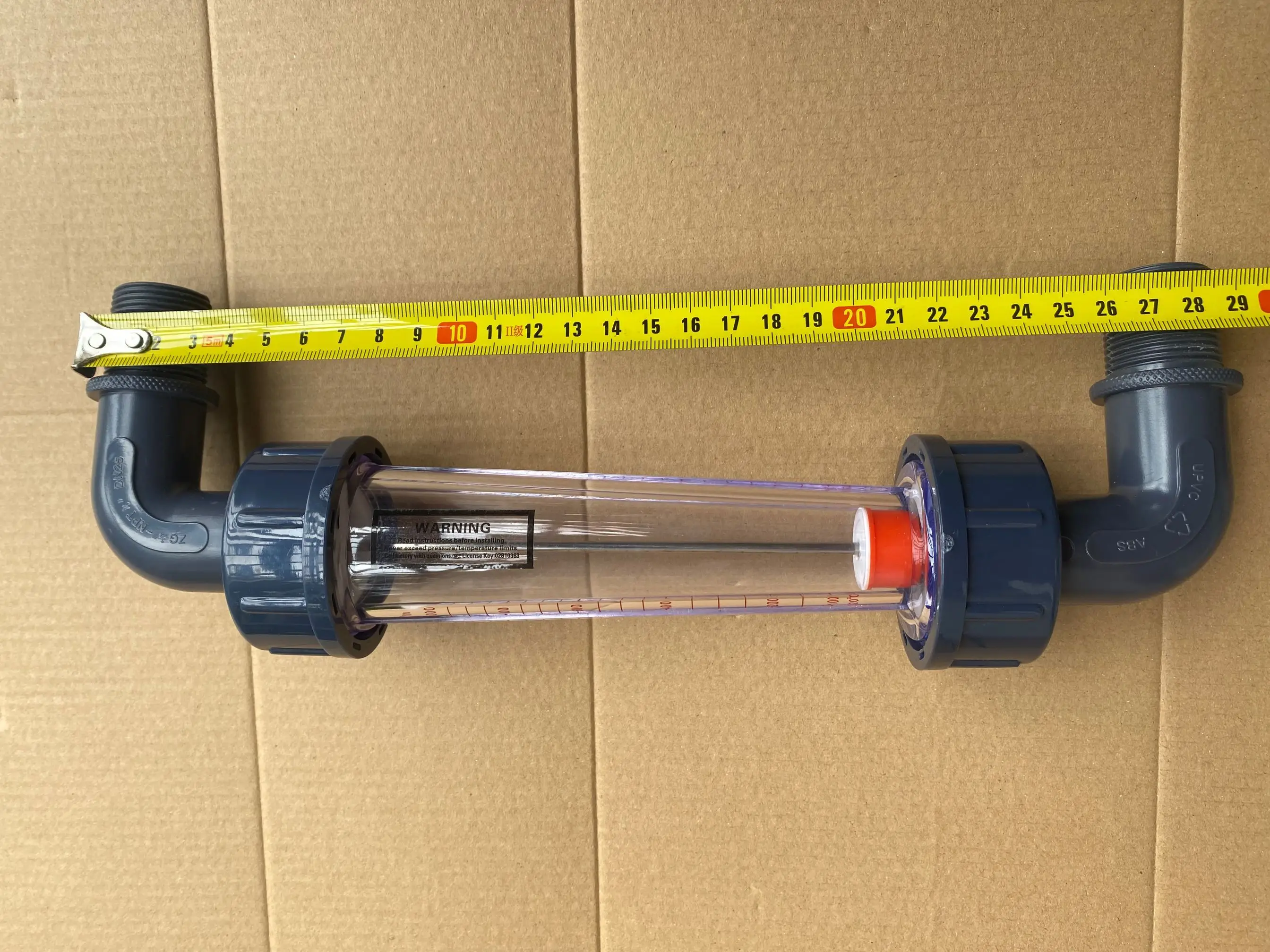 LZS-25E Elbow Plastic Tube Type Water Rotameter Liquid Flowmeter Measuring Tools