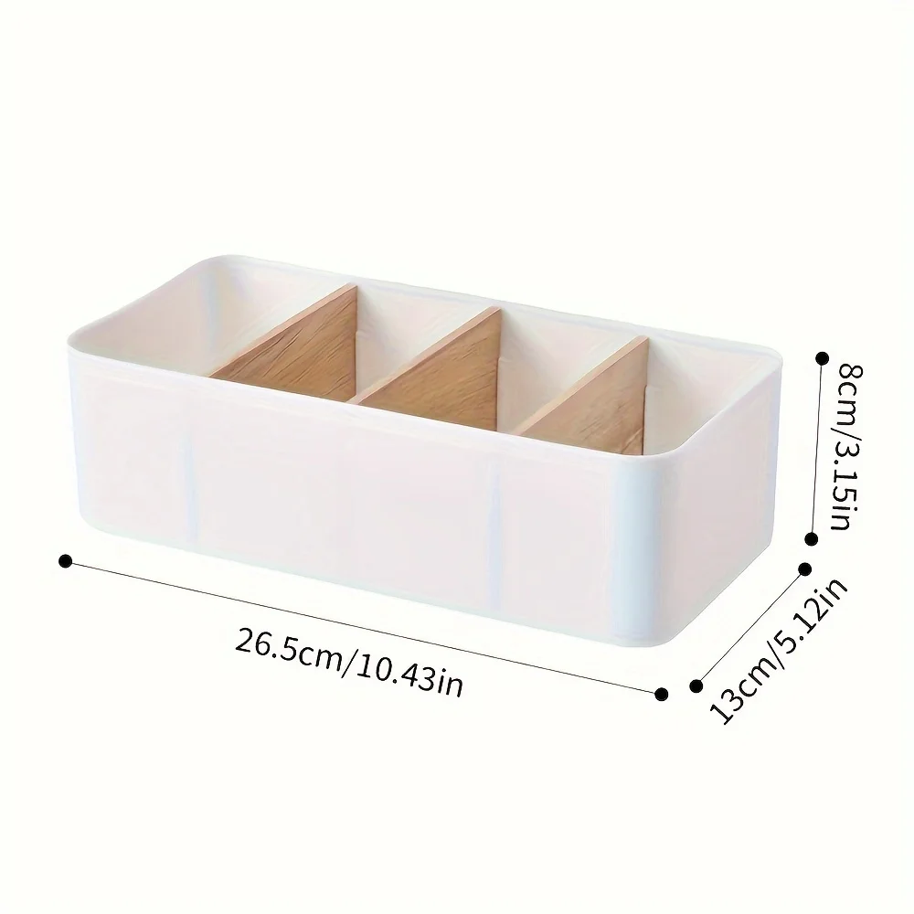 One Desktop Storage Box, A Bamboo and Wood Cosmetic Storage Basket, Is Suitable for The Living Room and Coffee Table. 6