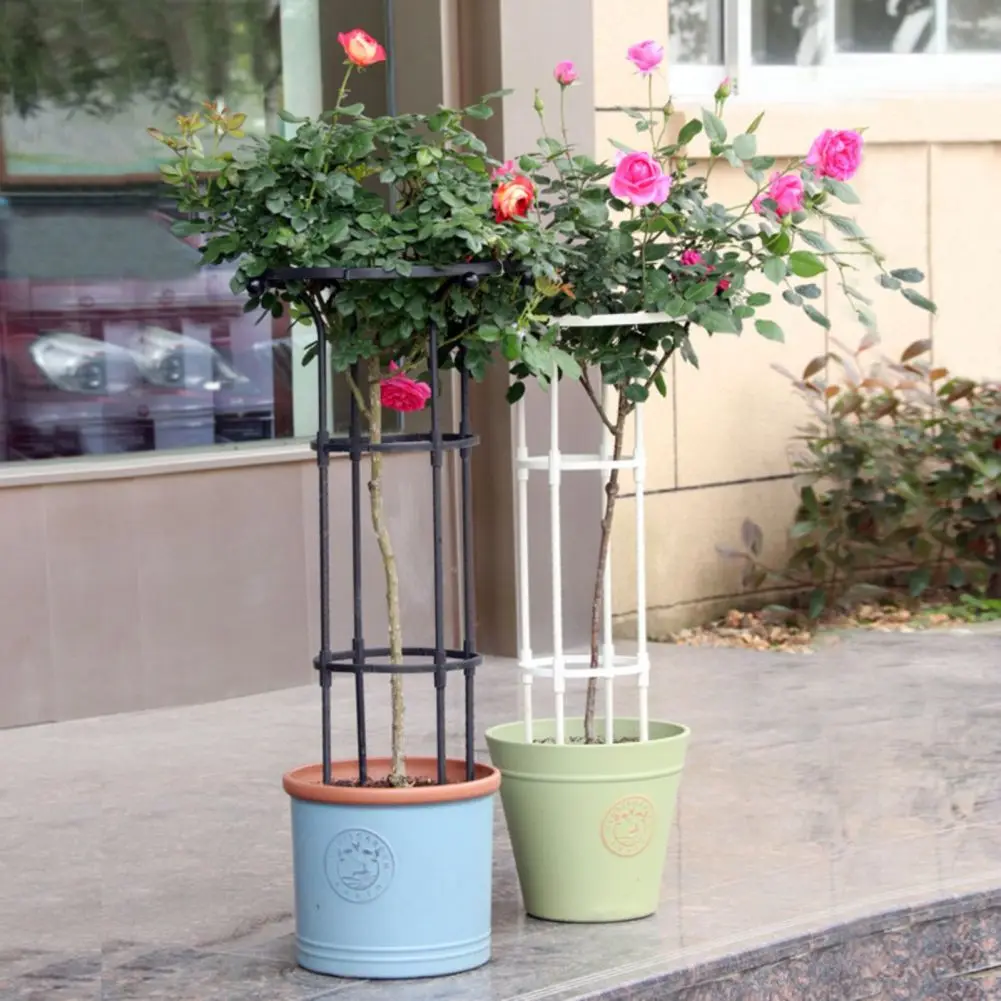 

Garden Circular Trellis Black Steel Frame Umbrella Trellis Tower Garden Climbing Plant Support Structure For Live Plants Support