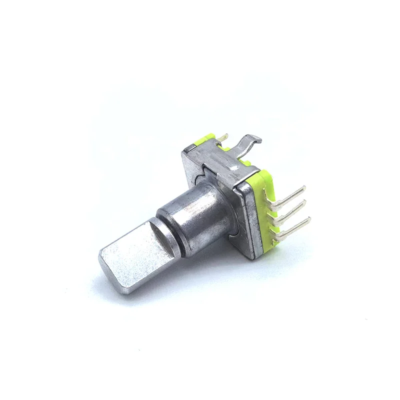 EC11 encoder 360 degree rotating potentiometer 5 pin 30 pulse with pushbutton switch 15mm half shaft 1 pcs