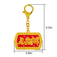 Feng Shui 3 Celestials Amulet Keychain Good Luck Keychains 2