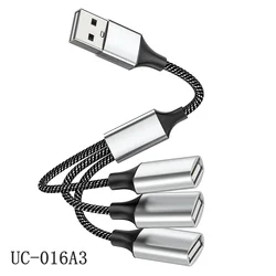 USB - C Y Splitter OTG Extension Cable and Power Adapter - 30CM (USB TO 3 USB)