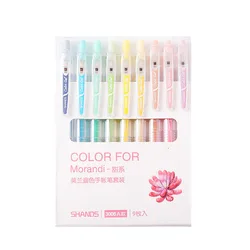 Ensemble de stylos à Gel rétractable de 0.5mm, 9 pièces, stylo à bille coloré Kawaii pour journal intime, papeterie, recharge de stylo de bureau 
