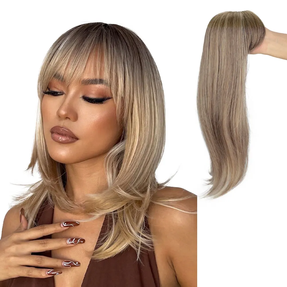 باروكة شعر طبيعي أشقر 18 بوصة