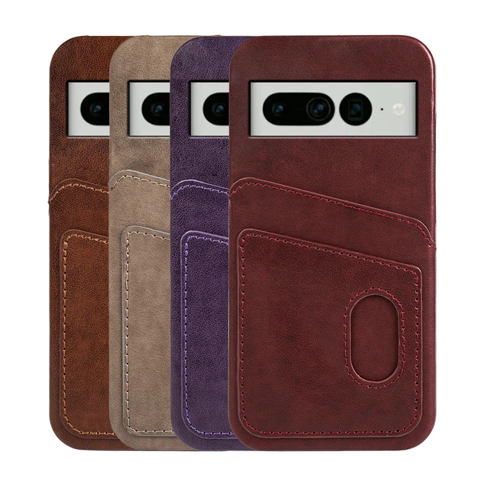Shockproof Phone Case for Google Pixel 7 Pro 5G Leather Phone Case with Screen Protector and Card Slots Protection Cover