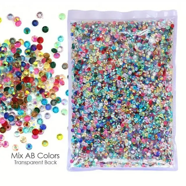 Wholesale Flatback Silver Bottom Resin Cтразы Non Hotfix Rhinestones in Big Package Glitter Crystals and Strass for Gatment