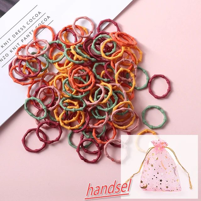 100PCS/Set Girl Hair Ring Children Ponytail Elastic rubber band hair band Hair Accessories girl Headband Scrunchie Headdress Set 100pcs-15