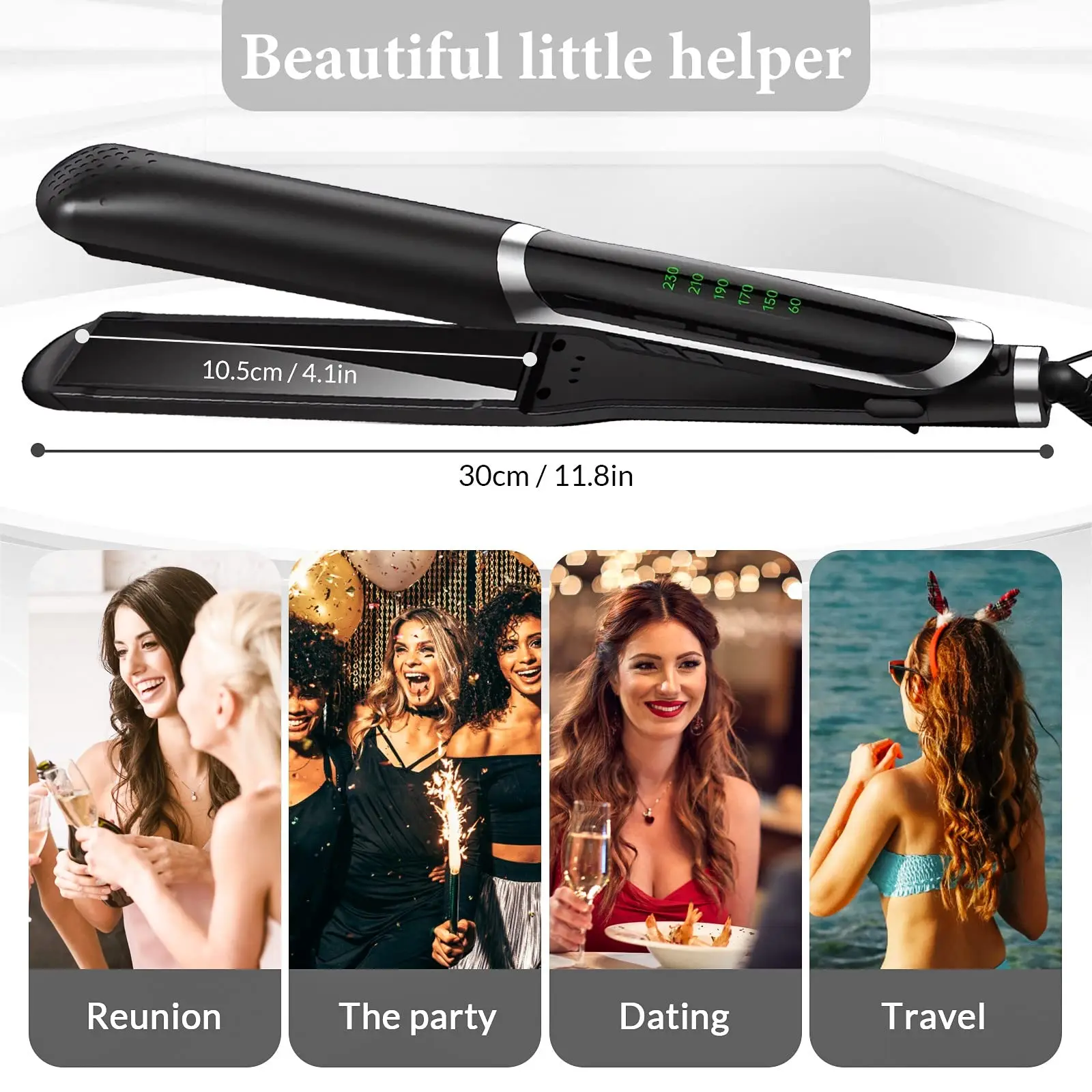 Infrared Straight Tourmaline Coating Or Ceramic Lcd Display Negative Ion Flat Iron Fast Straightening Hair Curler Flat Irons 5