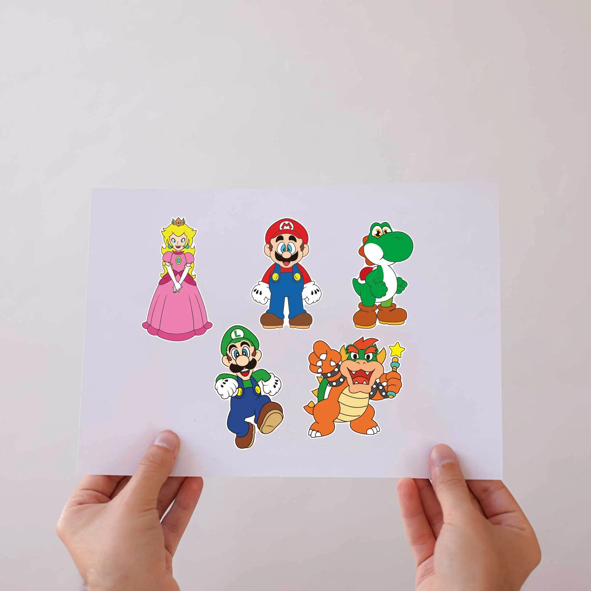 6/12Sheets Cartoon Mario Make-a-Face Puzzle Stickers Super Mario