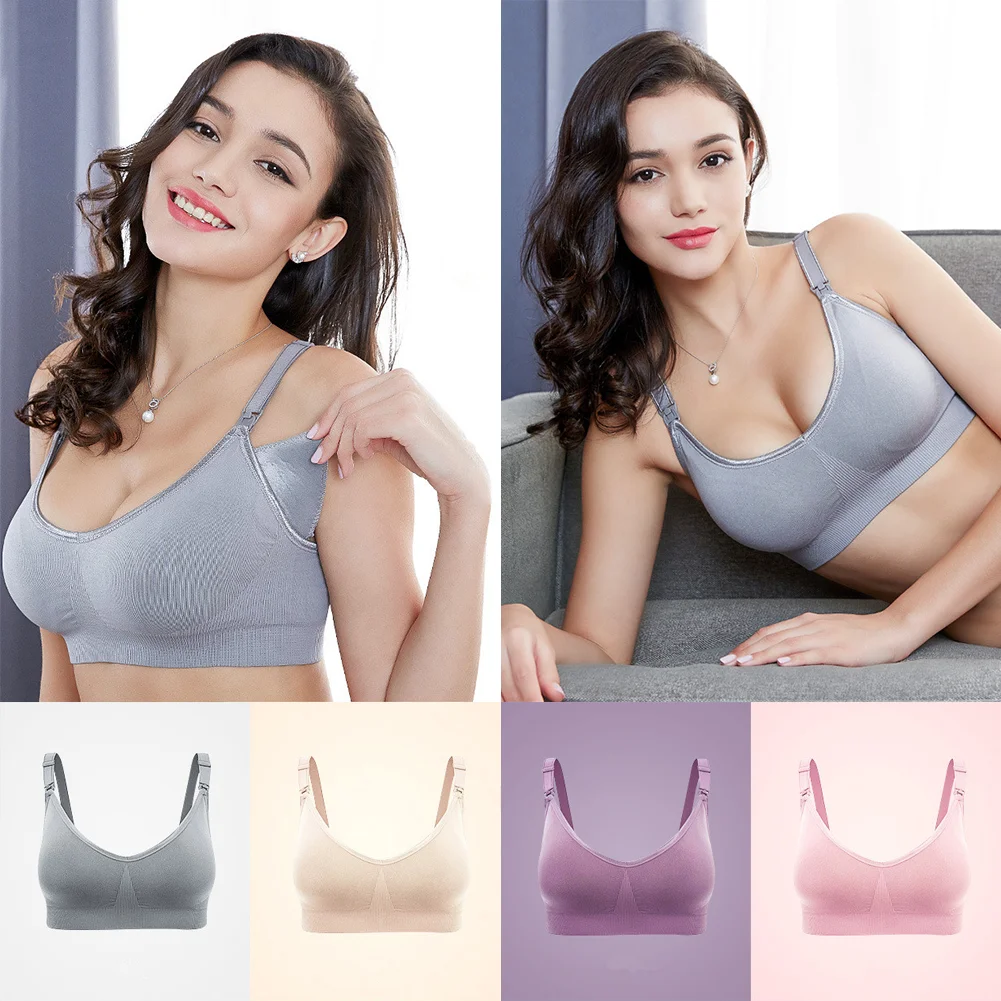 WEICHENS Nursing Bras for Women Easy Breastfeeding Seamless Comfort Maternity Bra Wireless
