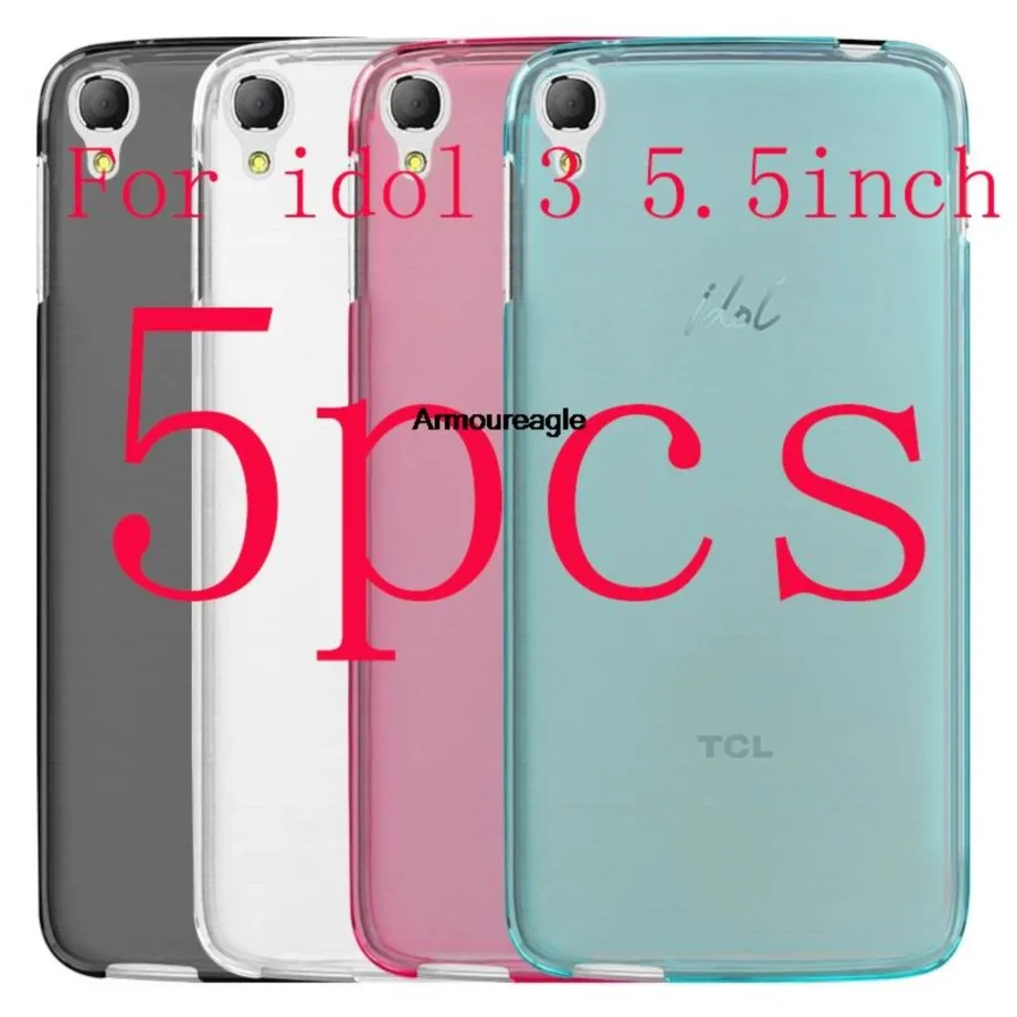 5Pcs Luxury Soft Tpu Gel Cover Funda Case Skin On The For Alcatel Onetouch Idol 3 5.5 Pollici Telefono 6045 6045Y 6045K Guard Saver