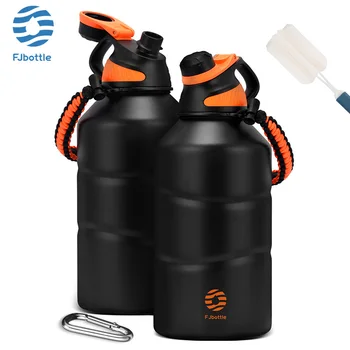 FEIJIAN Thermos bouteille 1,9L grande capacité en acier inoxydable bouteille d'eau thermique flacon sous vide froid et chaud avec corde salle de sport 1