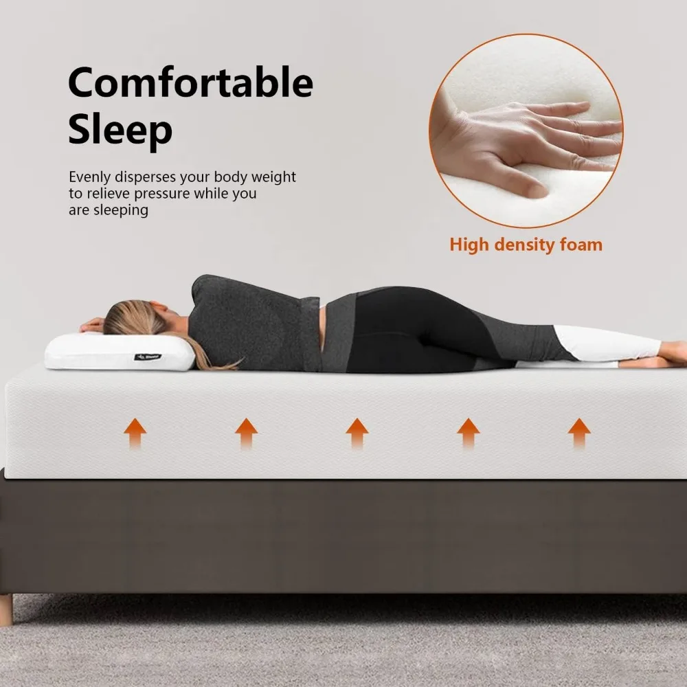 Mattress 12 Inch Gel Memory Foam Mattress with Breathable & Washable Soft Fabric Zippered Cover, Pressure Relief Bed Mattress 3