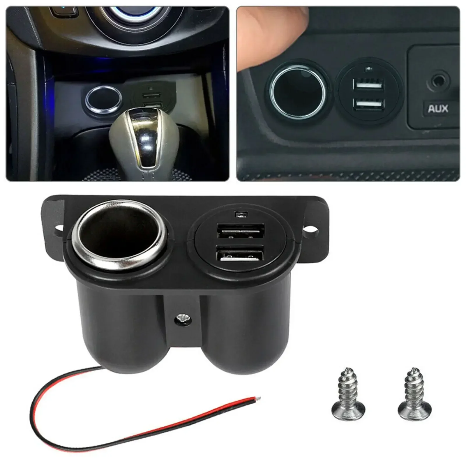 

Car Cigarette Lighter Auxiliary DC 12V 3.1A/3100ma USB Dual Power Outlet Socket Plug Adapter Black Car Accessories Auto Tools
