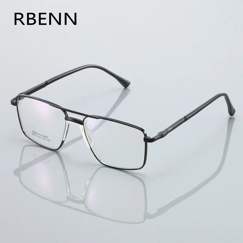 RBENNMensBlueLightBlockingReadingGlassesDoubleBridgeMetalFrameMyopiaPrescription