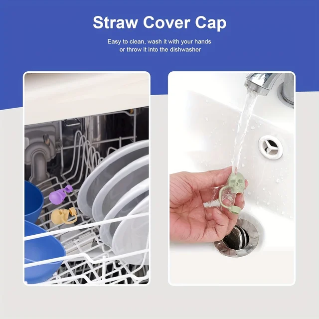 Skull Silicone Straw Covers Cap Tumblers Cup Accessories Reusable Dust-Proof Spill-Proof Plug Stopper For Stanley Water Bottle 2