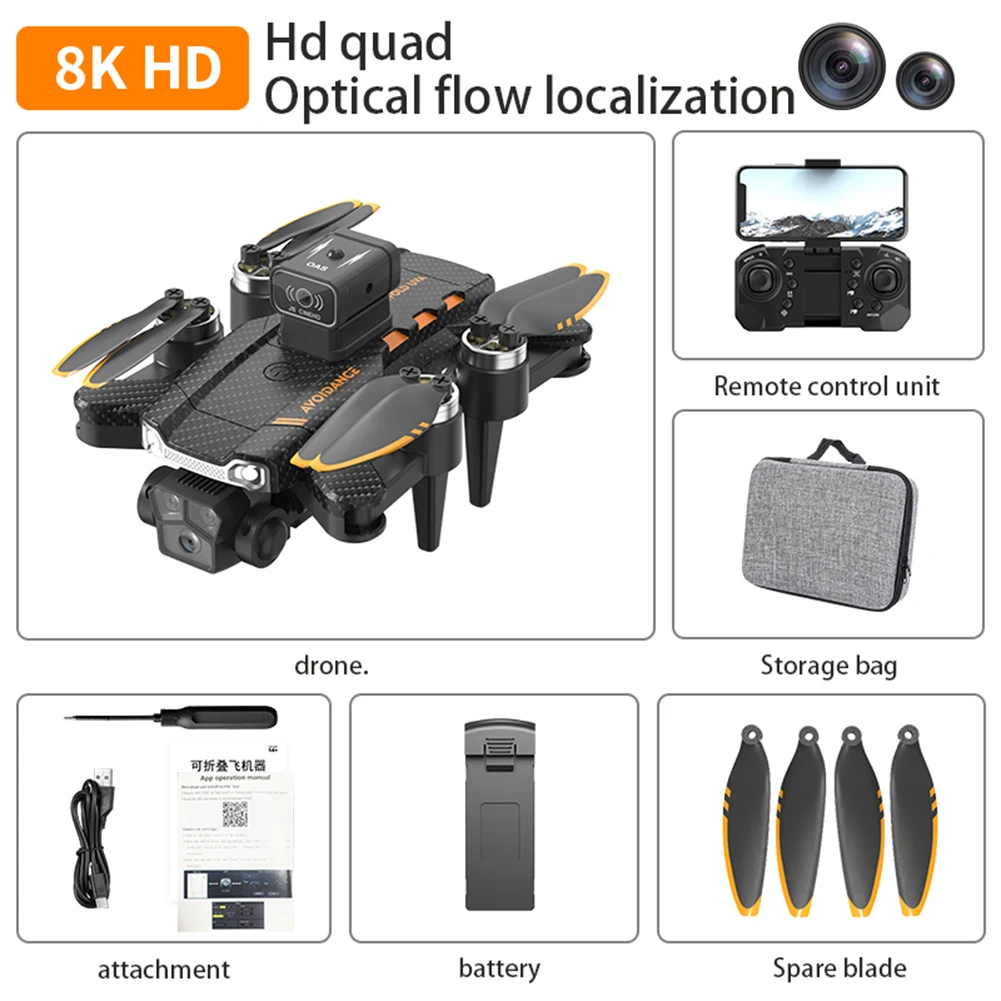 

New Professional Drone JS22 8K HD Aerial Photography with Optical Flow Dual Lens Positioning RC Quadcopter Toy