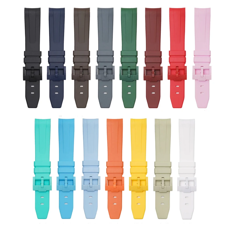 Cinturino Curvo 20Mm Per Rolex Black Green Water Ghost Cinturino Per Orologio Subacqueo In Silicone Per Omega X Swatch Joint Moonswatch